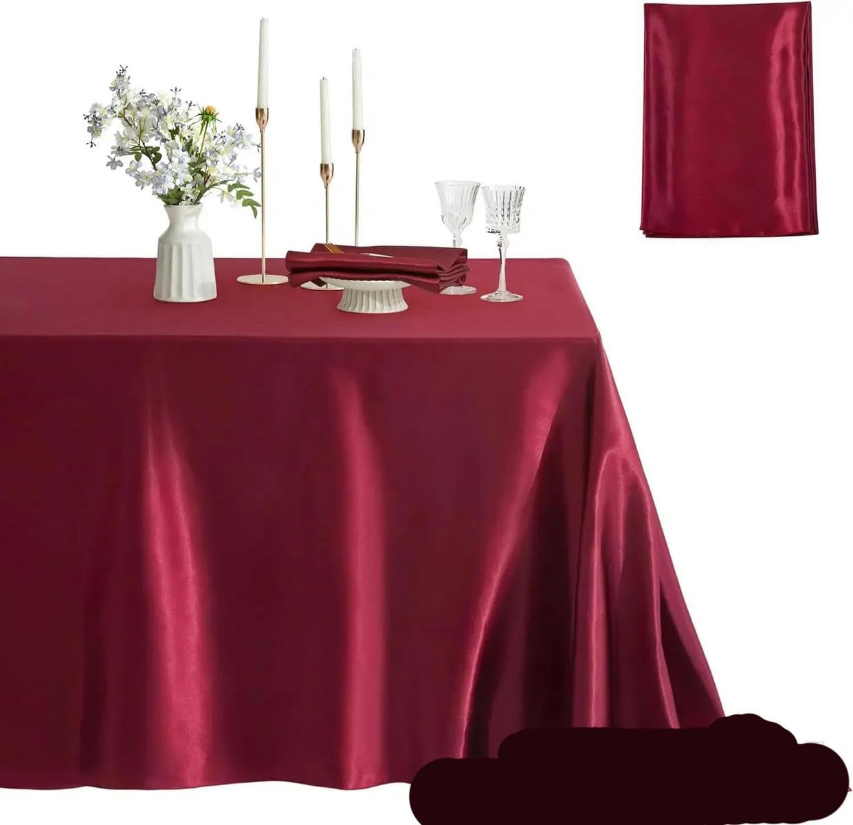 Mantel de satén Verde, Cubierta de Mesa para Fiesta de Boda, Banquete de Boda, Restaurante, Festival, Fiesta, Comedor, decoración-dorado-145x260cm