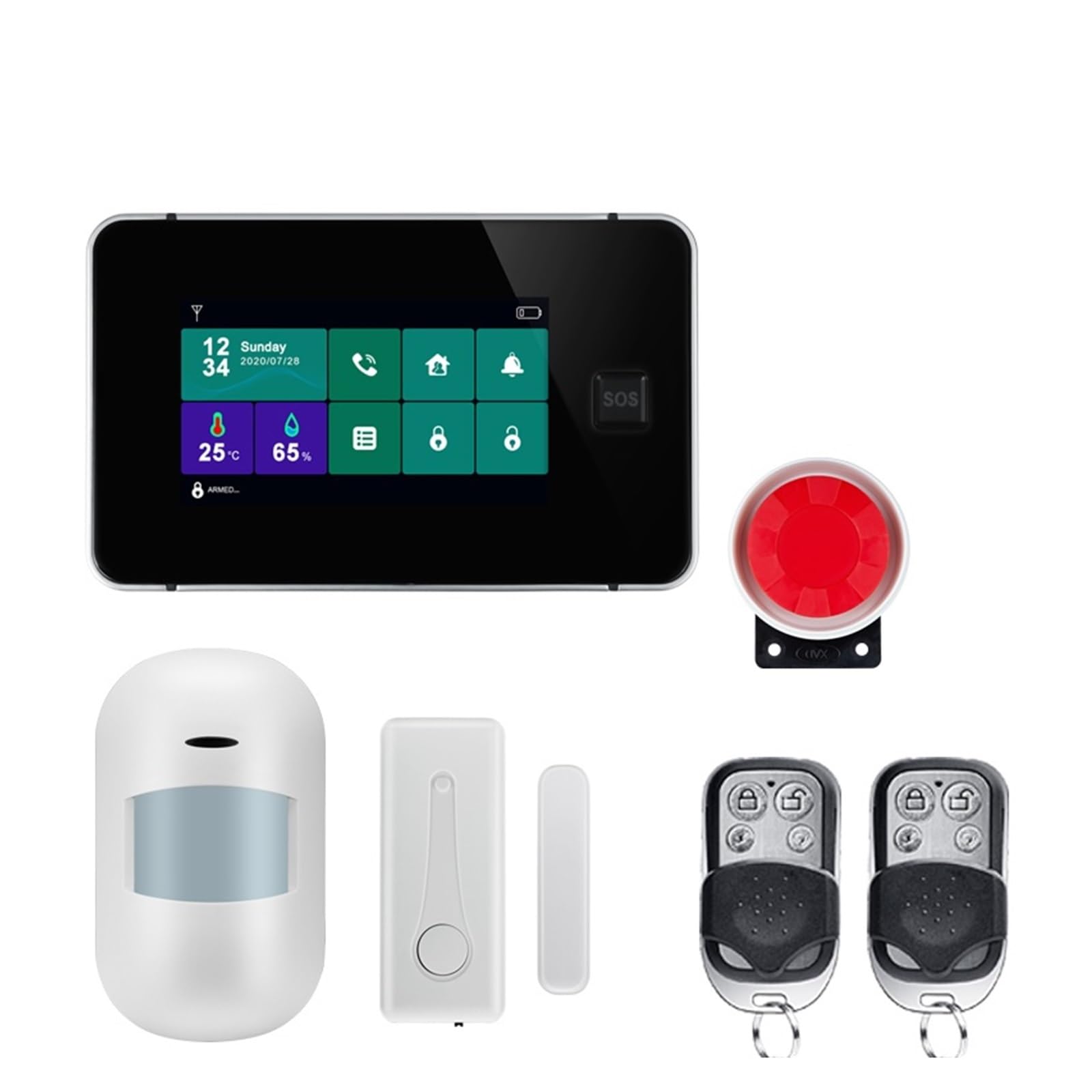 CUDTAPI Wireless GSM Home Security Alarm System For Tuya Smart 433mhz With Motion Sensor(W8B11)