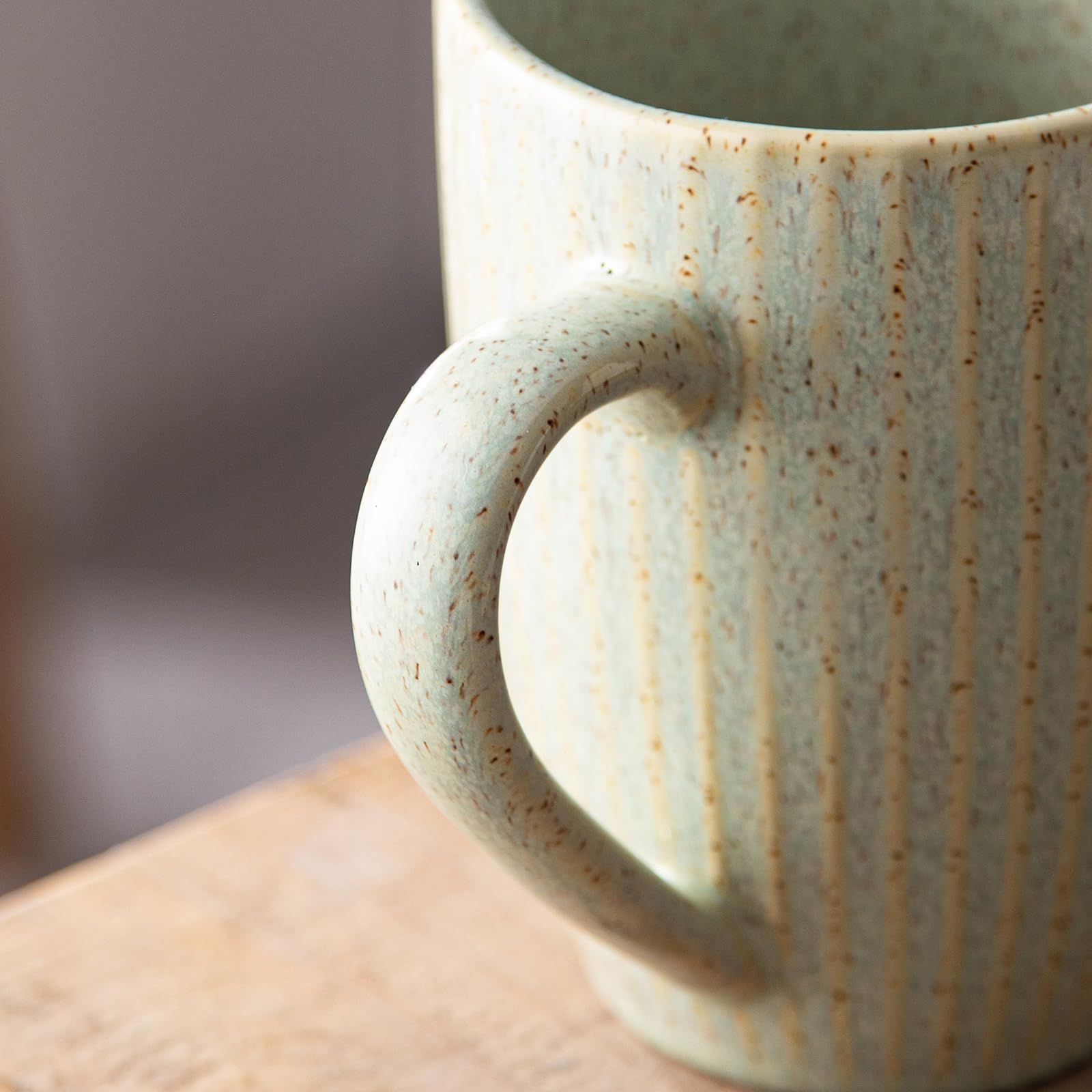 Yundu - Juego de 6 tazas de café de 16 onzas, tazas de café grandes, taza de cerámica con asa, tazas de enemigo Latte, té, capuchino, varios colores