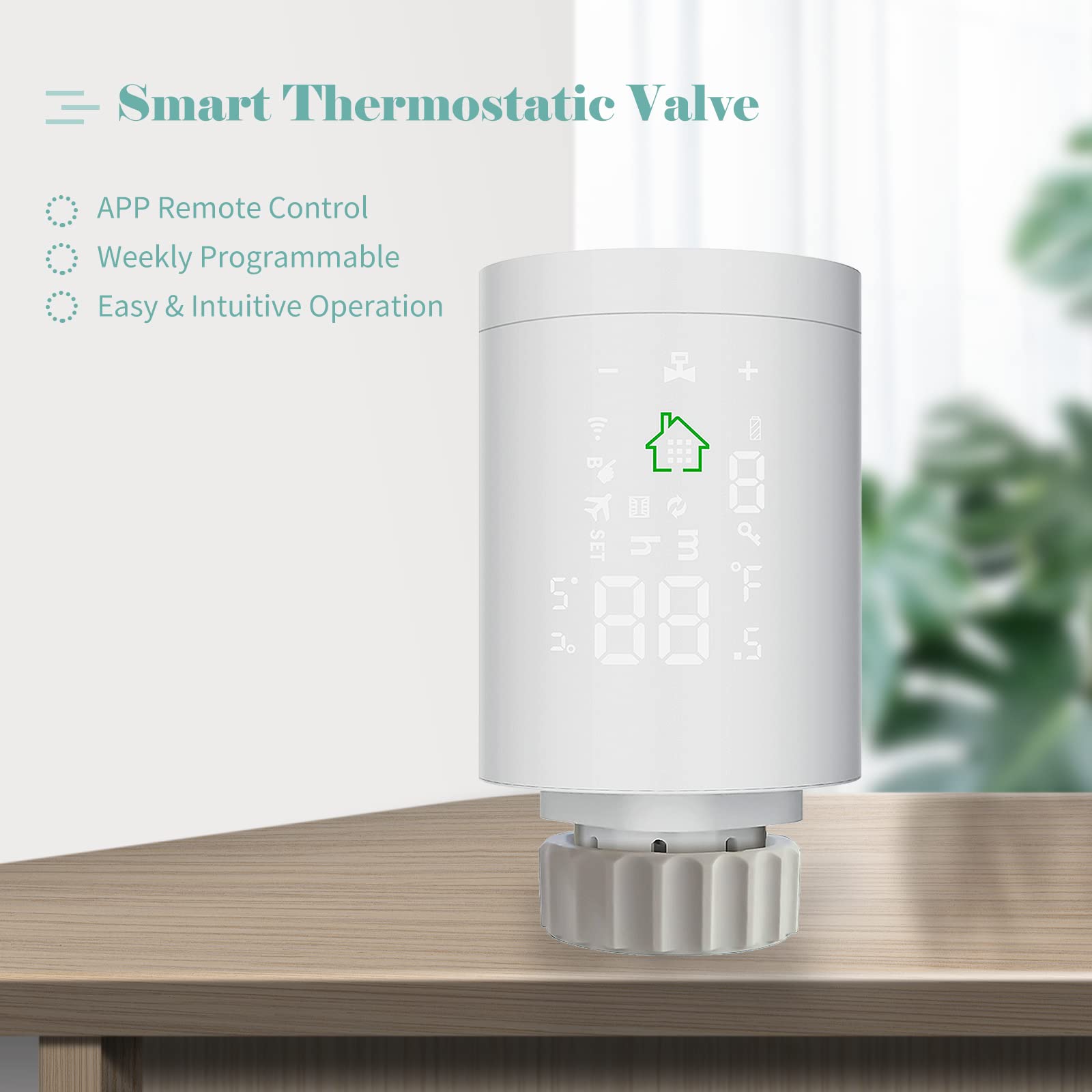 Kavolet inteligentny zawór termostatyczny, termostat, termostat WiFi, regulator temperatury chłodnicy, programowanie tygodniowe/zdalne sterowanie aplikacją, podświetlany ekran dotykowy