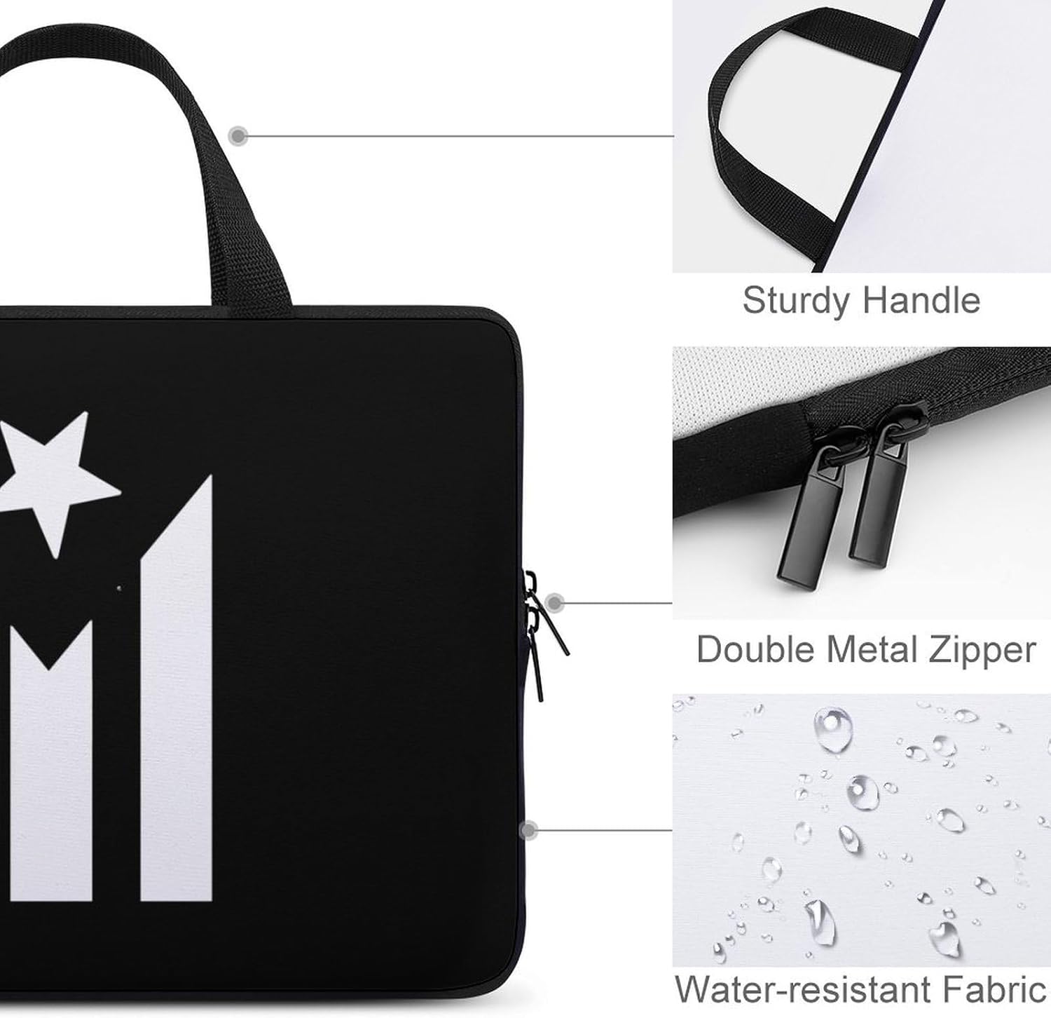 Puerto Resiste Boricua Flag Laptop Bag Print Computer Sleeve Case Protector Briefcase Totes for Women Men