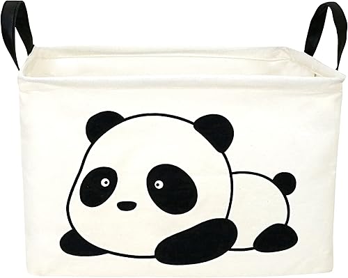 ACMUUNI REC - Cesta de ropa de lona con asas, organizador de almacenamiento de algodón impermeable, perfecto para niños y niñas, habitación de