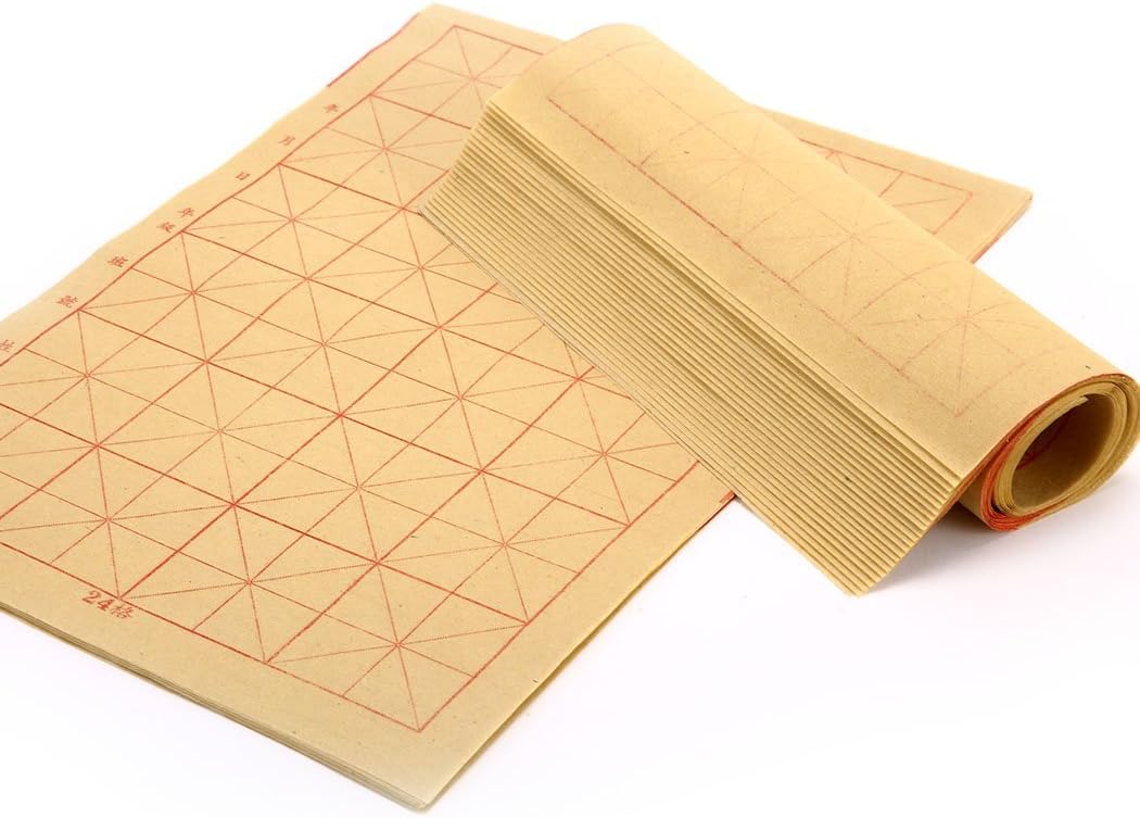 Teagas Chinese Calligraphy Brush Ink Writing Grid Sumi Paper/Xuan Paper/Rice Paper for Chinese Calligraphy Brush Writing Sumi Set : Arts, Crafts & Sewing