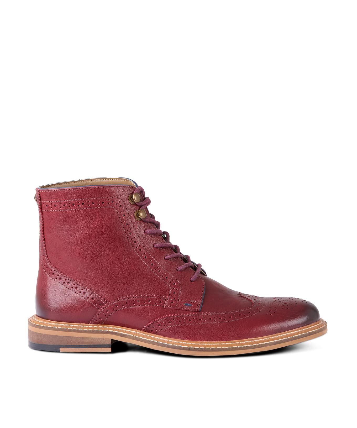 Joe Browns Men's Red Leather Brogue Boots Fashion, 8 UK