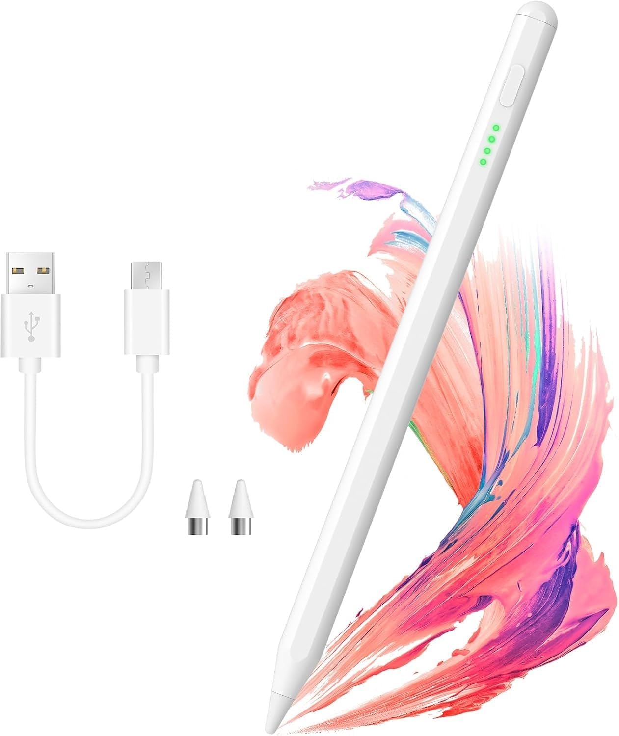 EDNITA Universal Stylus Pen Magnetic Adsorption for iPad 10th/9th Generation iPads with Palm Rejection, Tilt Tech, Precise Pencil for iPads 2018-2024 Pack of-1 (White)-image-35