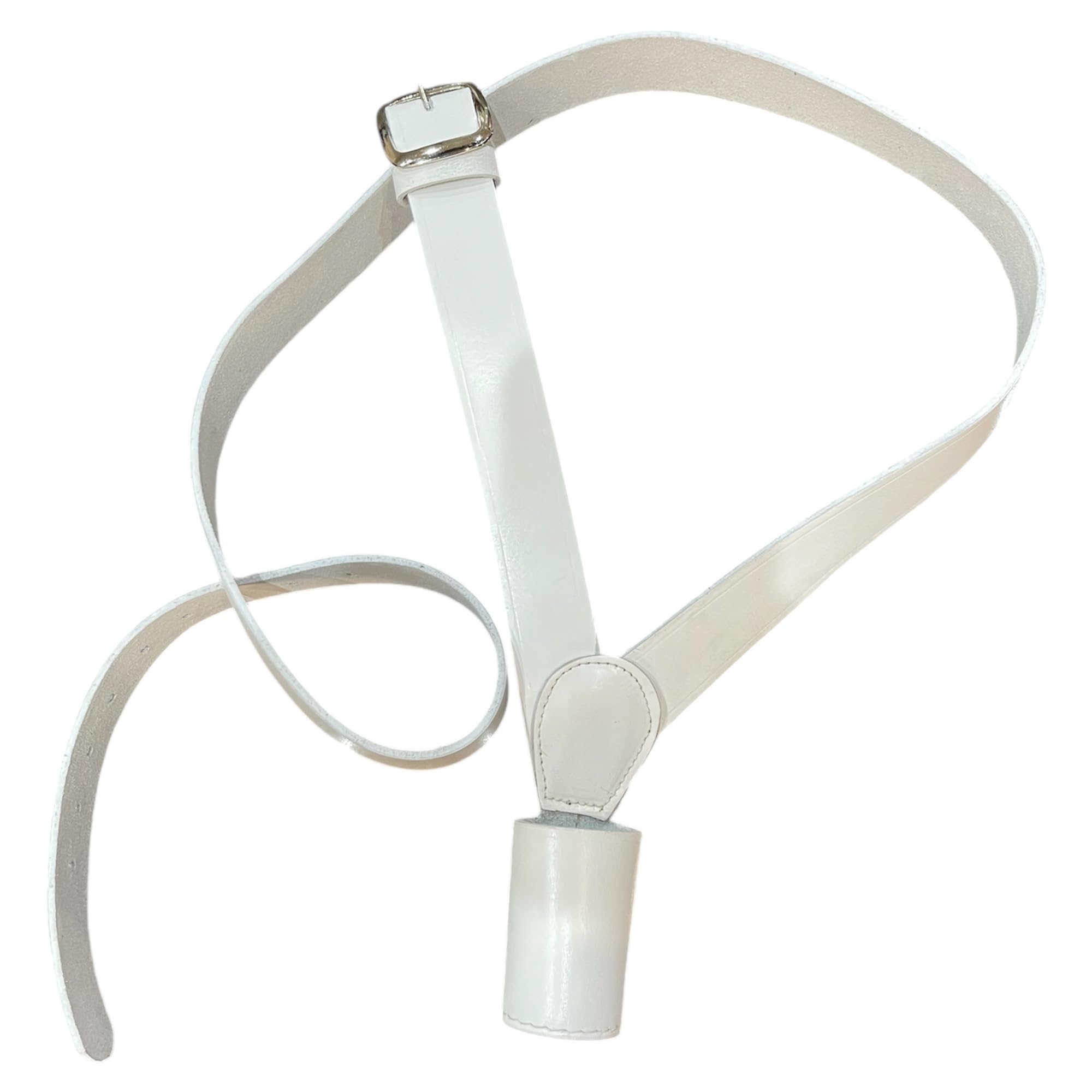Support de mât de drapeau en cuir blanc, sangle d'épaule pour porte-drapeau, bande de défilé de cérémonie, garde d'honneur, sangle réglable en cuir véritable, blanc, taille unique