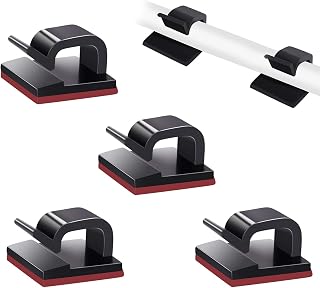 SOULWIT 50 Pack Self-Adhesive Cable Clips - Strong Sticky Wire Organizers for Desk TV PC Laptop Ethernet Home Office (Black)