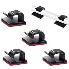 SOULWIT 50 Pcs Self Adhesive Cable Management Clips Cable Organizers Sticky Wire Clips Cord Holder for TV PC