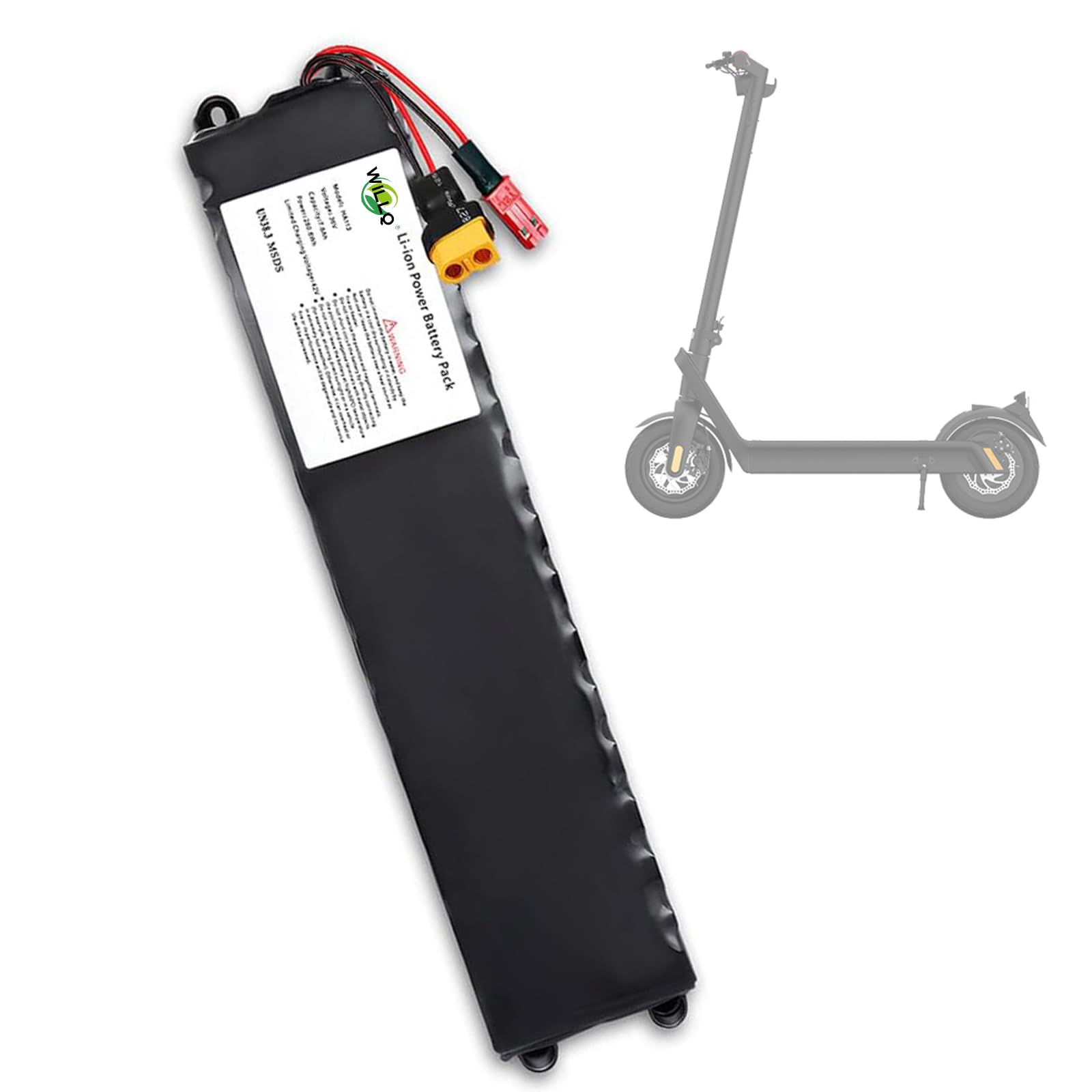 WILLQ Elektroroller-Akku 36 V 7,8 Ah Lithium für E-Scooter,JST+XT30 7800 mAh Fahrrad-Ersatzzubehör