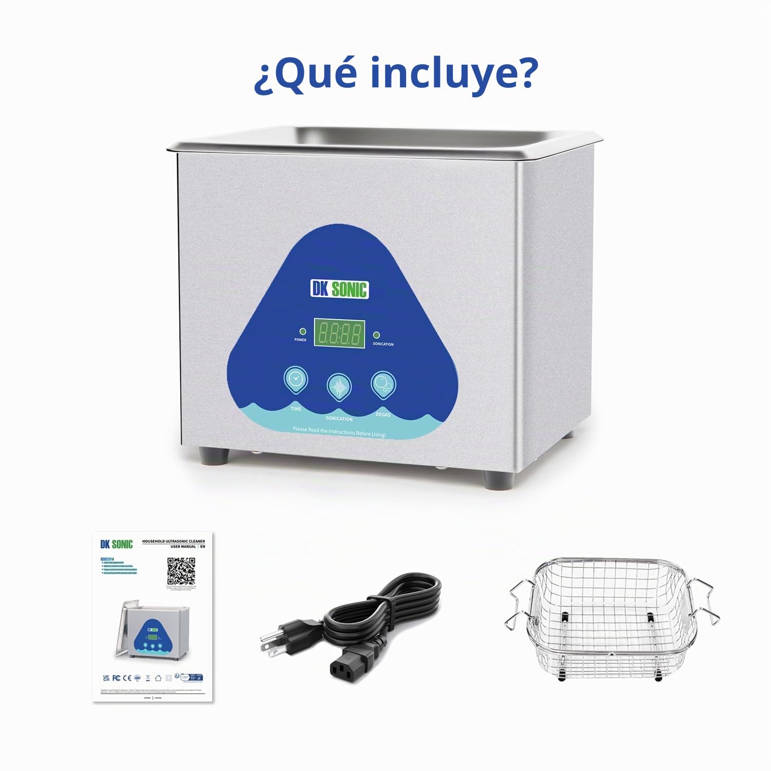 DK SONIC Limpiador Ultrasónico, 1.5L 60W Limpiador Ultrasónico Profesional de Gafas con Control Digital, Limpiador Ultrasónico para Cadenas, Joyas, Limpieza de Monedas (Cestas Incluidas)