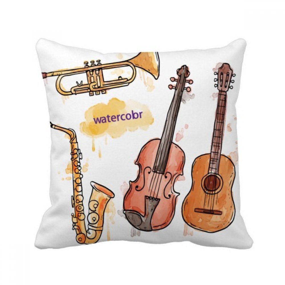 Peinture carrée coussin aquarelle Man Street Rock multicolore 40x40
