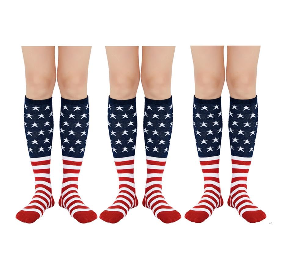 Image of American Trends Women's Knee High Socks, Novelty Holiday Printed Tall Tube Socks, Casual & Party Athletic Sports Stockings