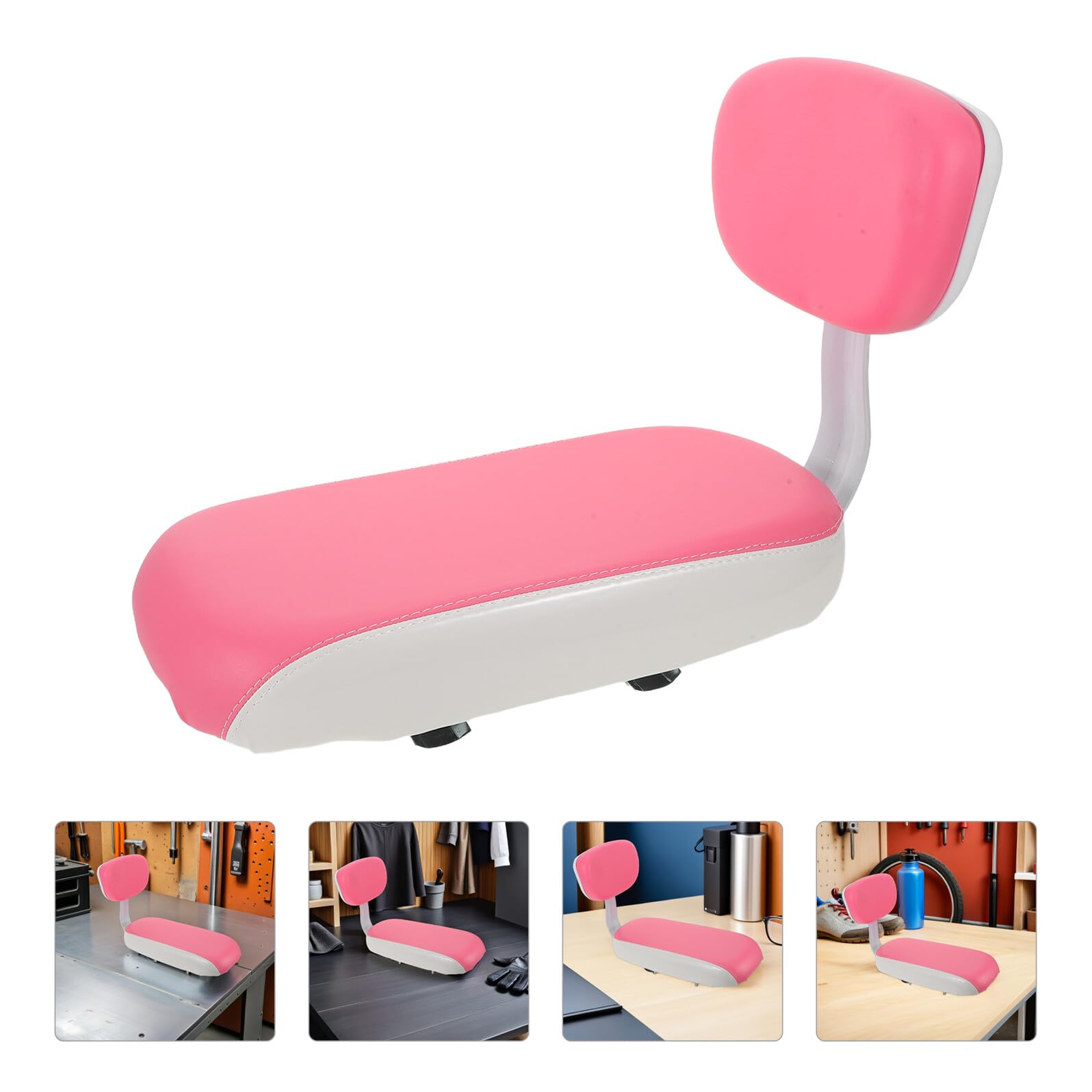 Sella Imbottita per Bici con Schienale in Similpelle PU Cuscino Posteriore Comodo per Adulti Supporto Lombare e Assorbimento Urti per Mountain Bike Bici Elettriche e Strada