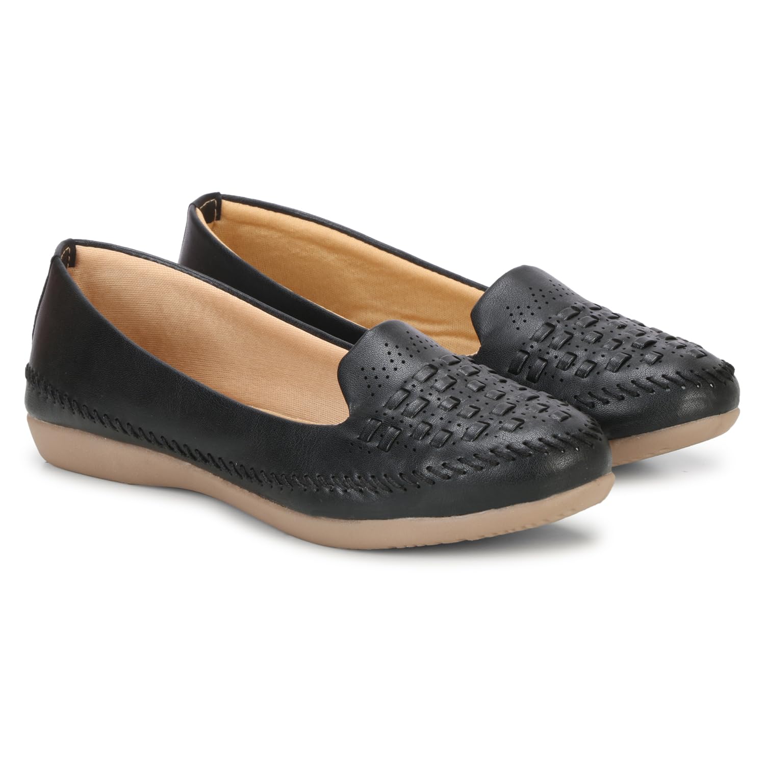 Hanna Womens Casual Synthetic Comfortable Flat Bellies for Office wear (Black-4) (B0DD4139XH) Amazon Price History, Amazon Price Tracker