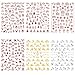 Adurself 12 Sheets Christmas Nail Art Decals Xmas 3D Nail Self-Adhesive Stickers Santa Claus Reindeer Snowflakes Snowmen for Women Girls Kids