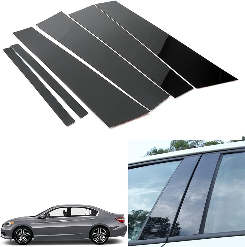 Molduras de Coluna da Janela em Preto Brilhante AutoJoy Club para Honda Accord 2013 a 2017 – 6 unidades