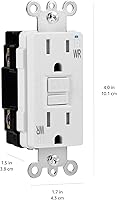 Vista 5 de Yaxa Basics Receptáculo GFCI resistente a la intemperie con indicador LED, resistente a manipulaciones, protección contra fallas a tierra, 15