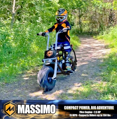 Massimo MB100 Mini Bike Motorcycle Dirt Bike - 79cc Four-Stroke, Air-Cooled Engine