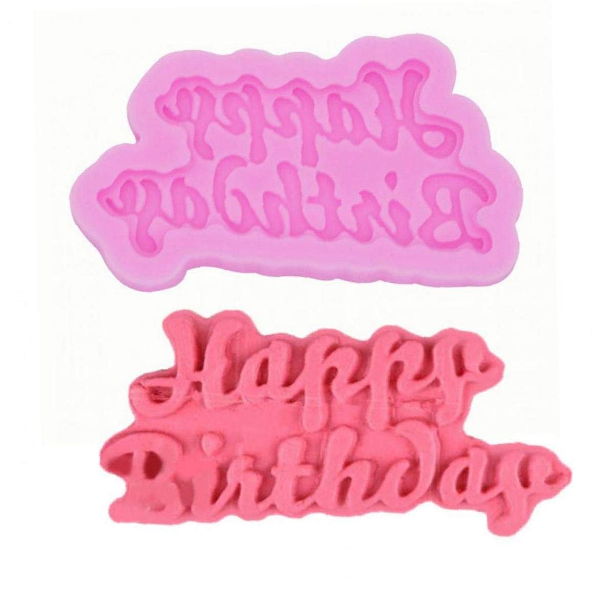Lankater Cream 3D Happy Birthday Silicone Mold Fondant Cake Decorating Tools Candy Chocolate Moulds Home Gadgets