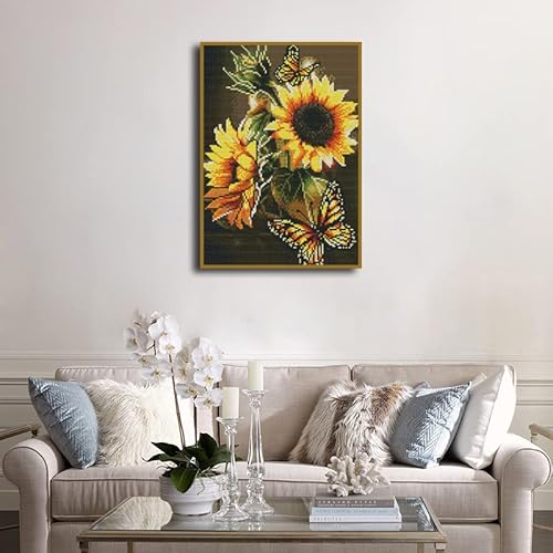 image for Paintcolor Sunflower Stamped Cross Stitch Kits - Needlepoint Counted C