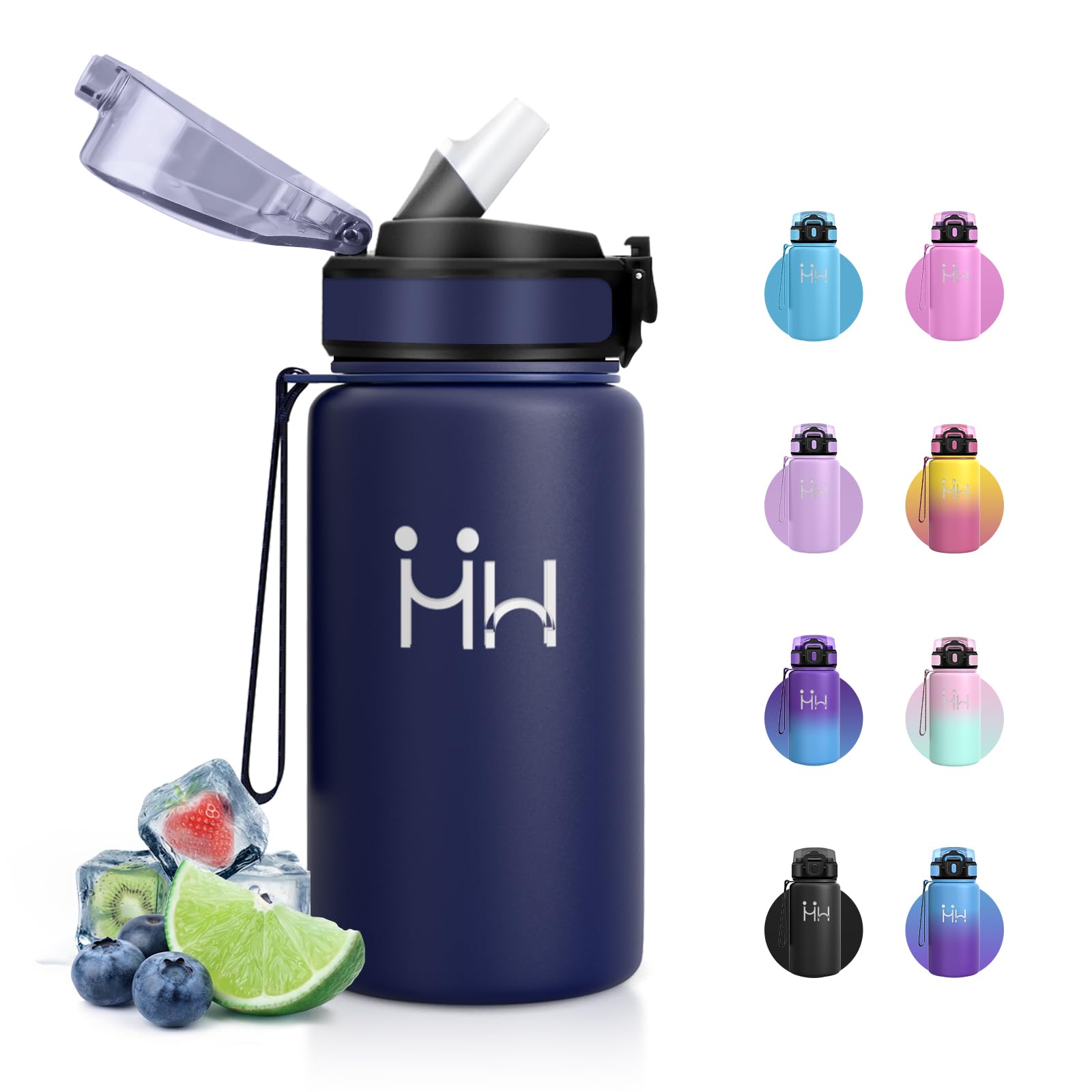 JAPORIA 500ml Thermal Water Bottle with Straw, BPA Free, Motivational Gym Water Bottle, Ideal for School and Sports