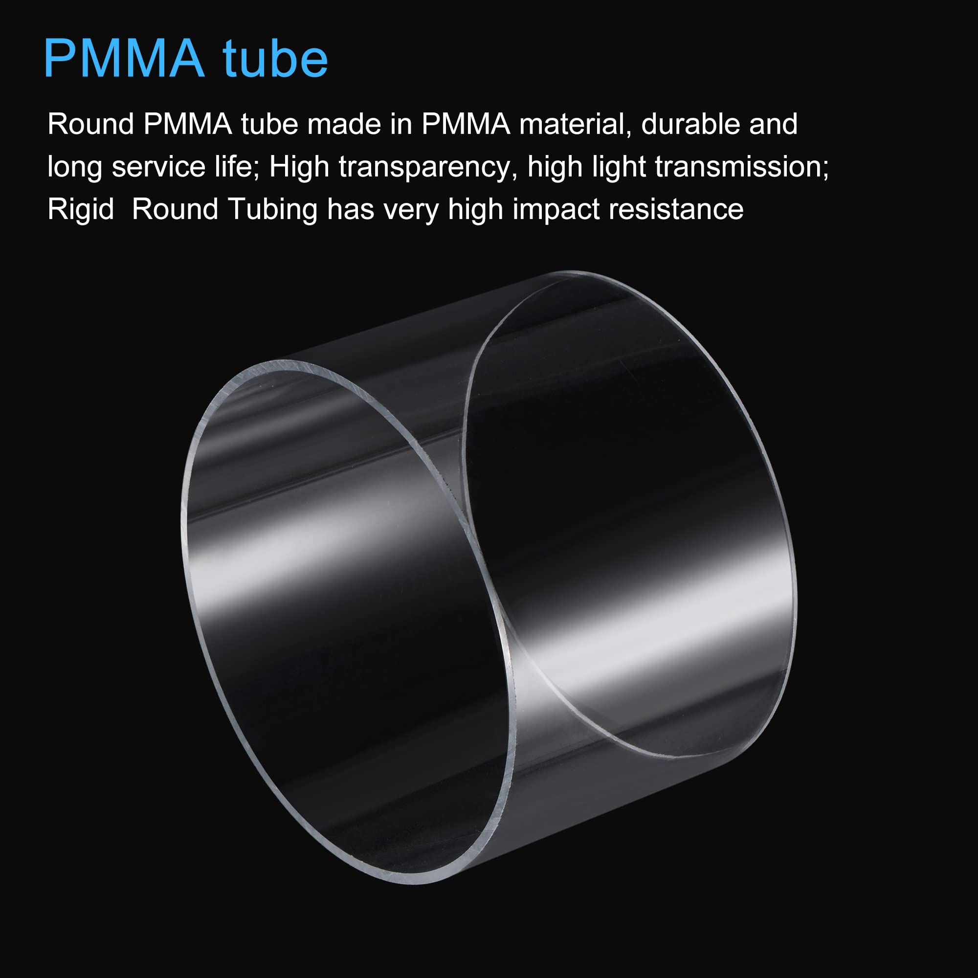 MeccaniXity Clear Acrylic Pipe Tube - 2 Pcs, 94mm ID 100mm OD, 6" Length For DIY & Cooling