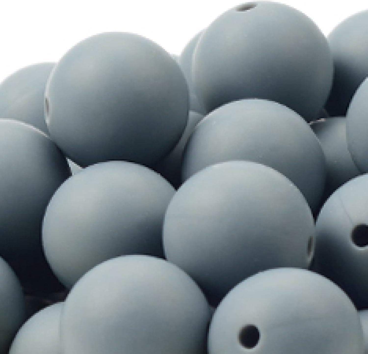 Cuentas para Pulseras, Cuentas De Silicona, 80pcs Cuentas De Silicona Sueltas Redondas para Collar De Silicona DIY Cuentas Elásticas para La Fabricación De Joyas Y Manu, Deep Skyblue, 0.35in