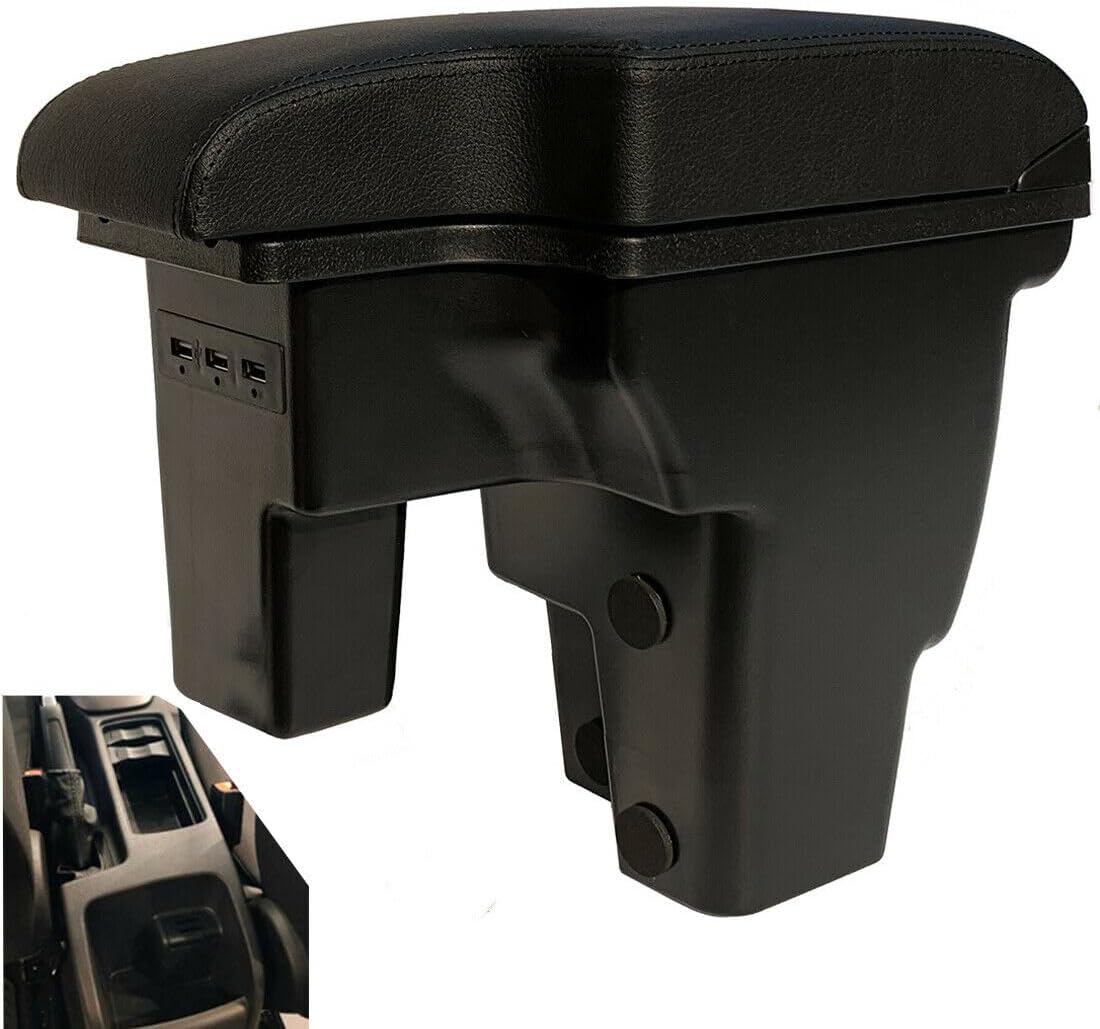 YJYWZH Armrest Box for Ford Focus S 2018 Center Storage Box Organizer Interior Hand Centre Consoles with 3 USB Port Arm Rest Double-Layer Black Accessories