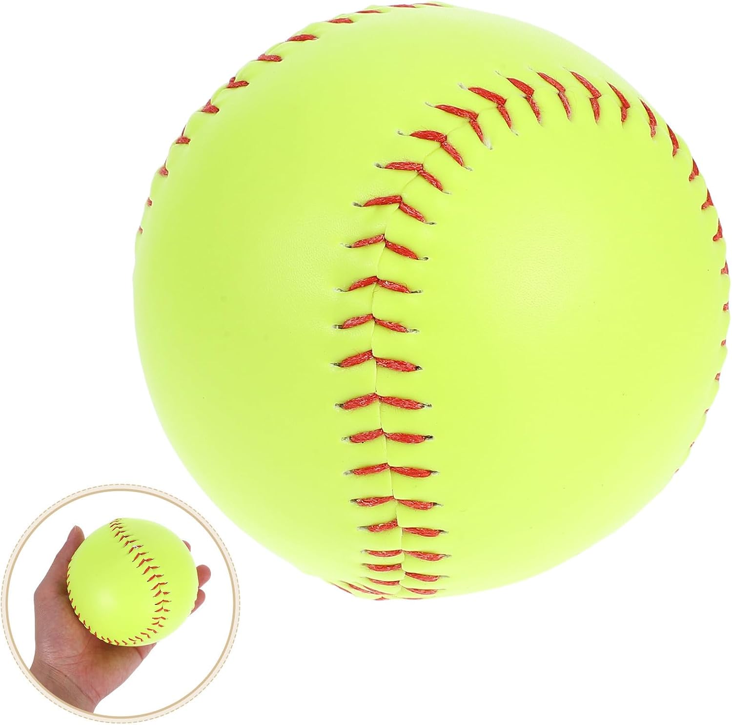 YARNOW Green Softball Training Ball for Teens and High School Use, Sturdy PVC Material, Easy to Carry and Damage Resistant, for Sports Activities and Training Sessions