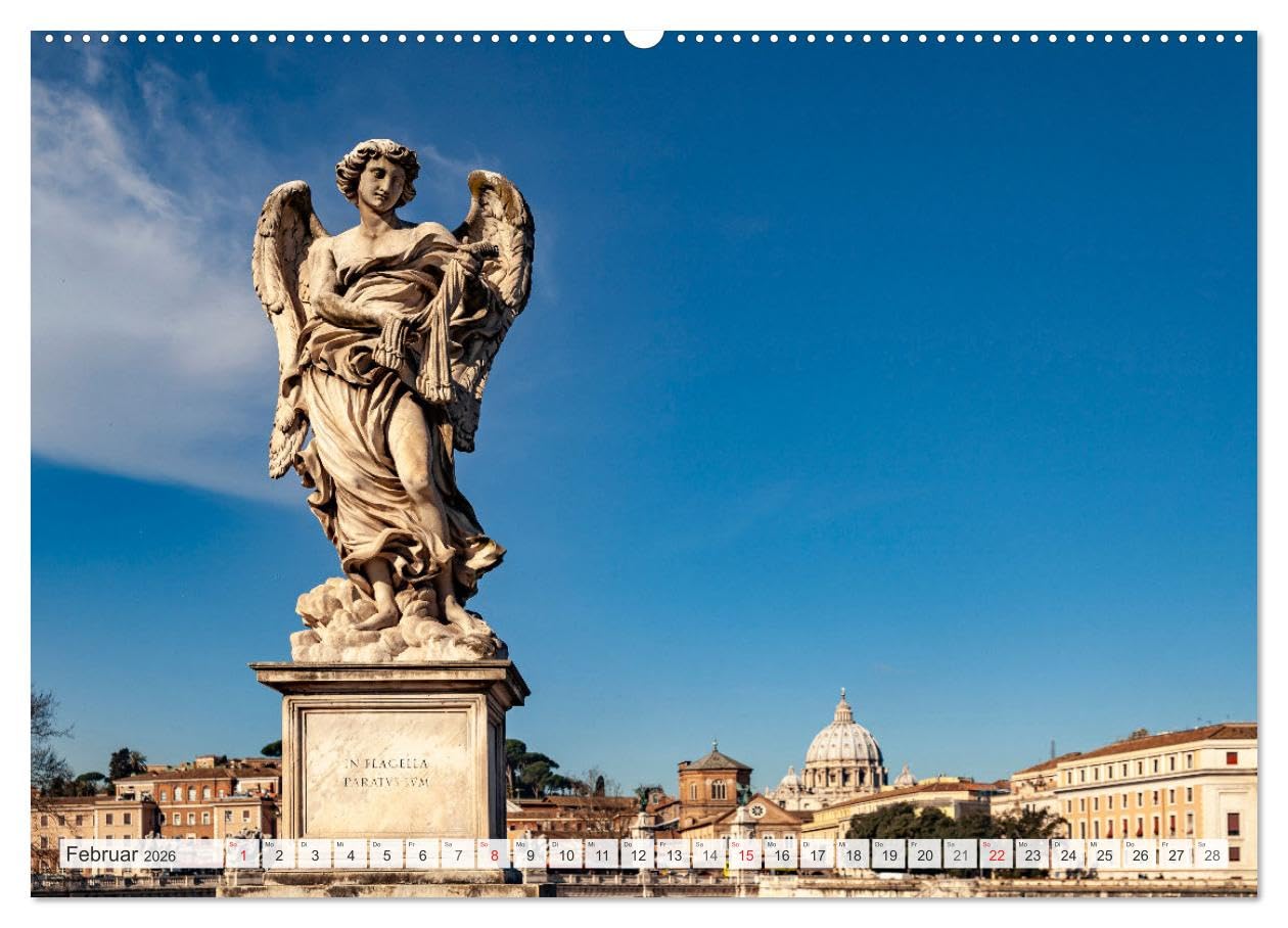 Italien - Rom (hochwertiger Premium Wandkalender 2026 DIN A2 quer), Kunstdruck in Hochglanz: 12 Monate mit wunderbaren Reisefotos aus der italienischen Hauptstadt (CALVENDO Orte)