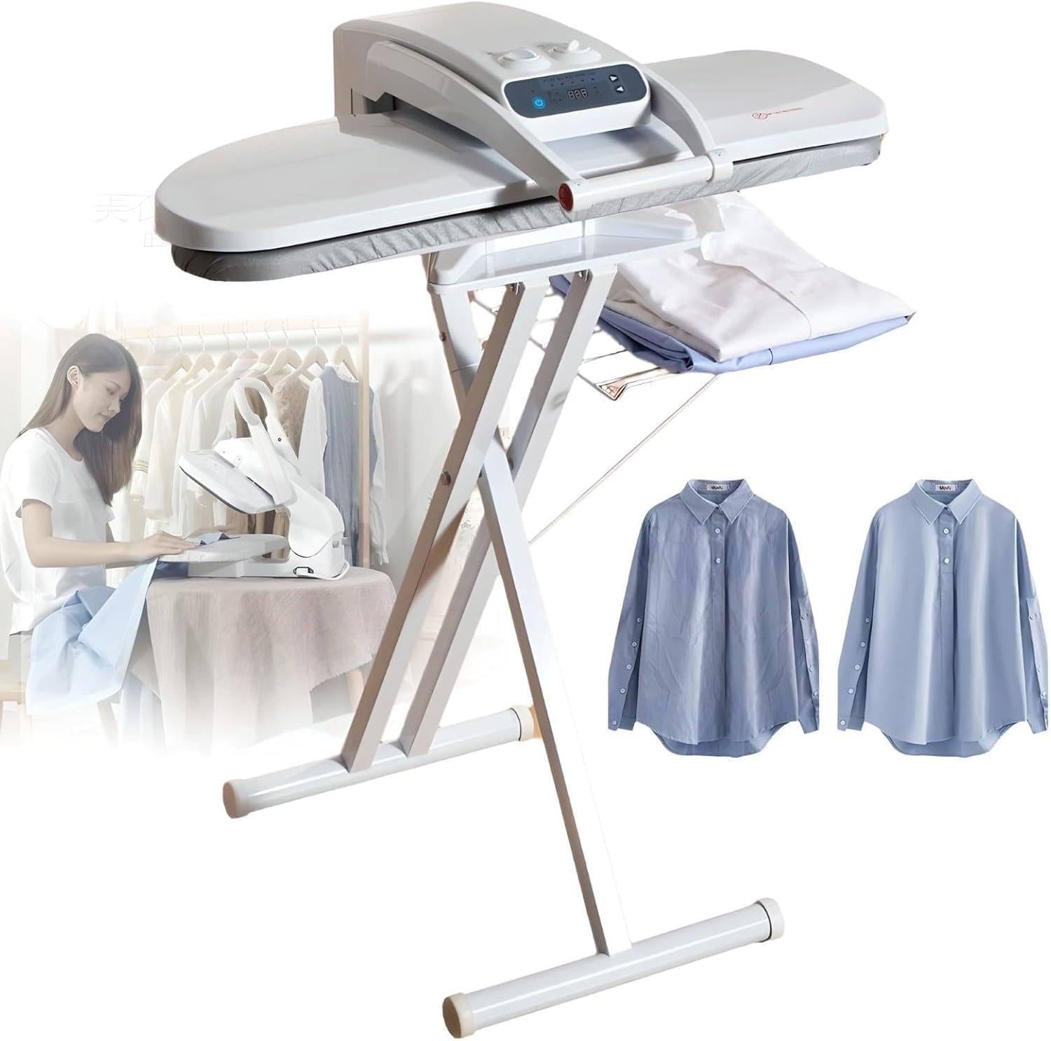 Steam Ironing Press, 1400W Heavy-Duty Commercial Steam Press, Large Plate for Bed Sheets, Pillowslips, Napkins & More