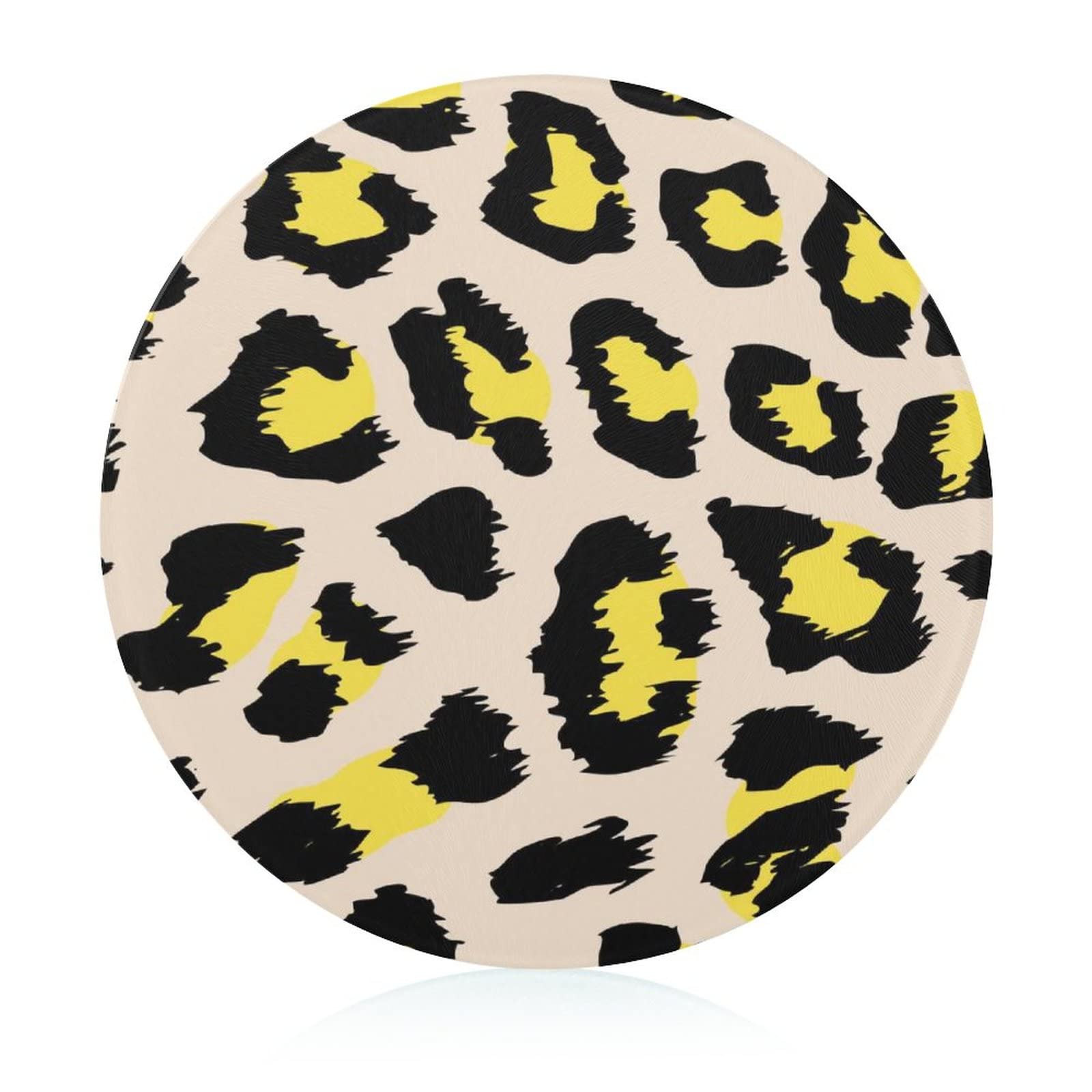 Planche à hacher de cuisine léopard jaune 20 cm pour couper sans taches