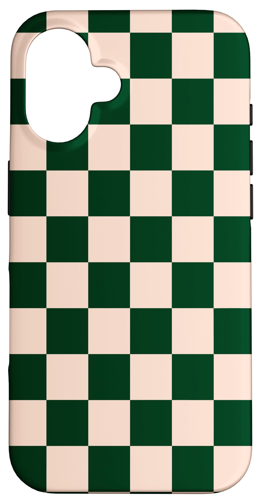 Dark Green and Light Cream Checkered Big Checkerboard Case for iPhone 16