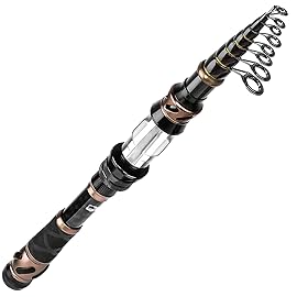 PLUSINNO Fishing Rod and Reel Combos, Toray 24-Ton Carbon Matrix Telescopic Fishing Rod, 12 +1 Shielded Bearings Stainless Steel BB Spinning Reel