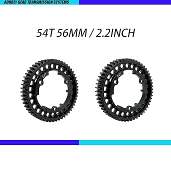 2pcs 6449 45#Steel 54T 1 Mod Hardened Steel Spur Gear for Traxxas 1/10 E-Revo 2.0 VXL 1/5 X-Maxx Maxx 1/7 XO-1 (54T) Upgrade Parts