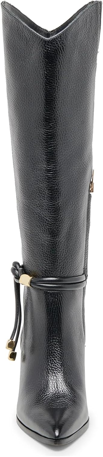 Yishaweiqi Suede Knee High Boots for Women Strap Pointed Toe Chunky Bloack Heel Boots Side Zipper Fall Western Boots - Image 6