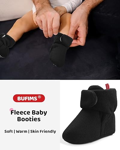 Miniatura 3 de Botines de forro polar para recién nacido, unisex, antideslizantes, para recién nacidos, primeros pasos, zapatos cálidos para la casa para bebés,