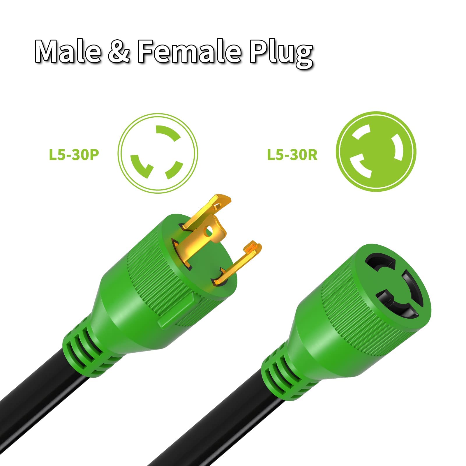 Snapklik.com : RVMATE 3 Prong 30 Amp Generator Extension Cord 75 Feet