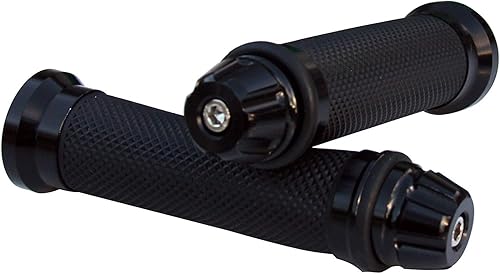 Motocicleta CNC negro 7/8" manillar mano Grips gel compatible para 2009 Kawasaki Ninja ZX6R ZX600R Monster Energy