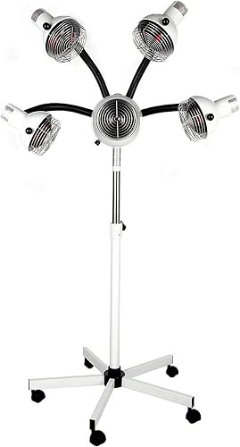 Eastmagic Lámpara infrarroja de calefacción infrarroja lámpara roja para curar luz cercana infrarroja con 5 cabezales flexibles