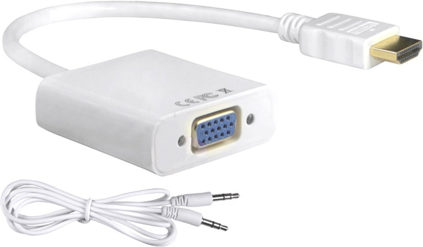 Storin HDMI Male to VGA Female Cable Adapter with Audio - White - 1 Year Warranty (B06XJLP6W7) Amazon Price History, Amazon Price Tracker