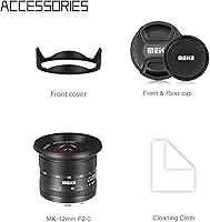 Vista 7 de Meike Lente de enfoque manual ultra gran angular f2.0 de 0.472 in compatible con cámaras sin espejo Sony E Mount APS-C A6400 A5000 A5100 A6000 A6100