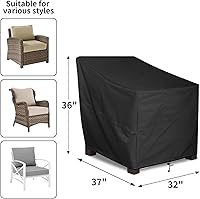 Vista 2 de ALSTER Fundas para Sillas de Patio Impermeables, Fundas para Sillas de Exterior (32" L x 37" A x 36" Al), Fundas de Muebles Negras Duraderas e