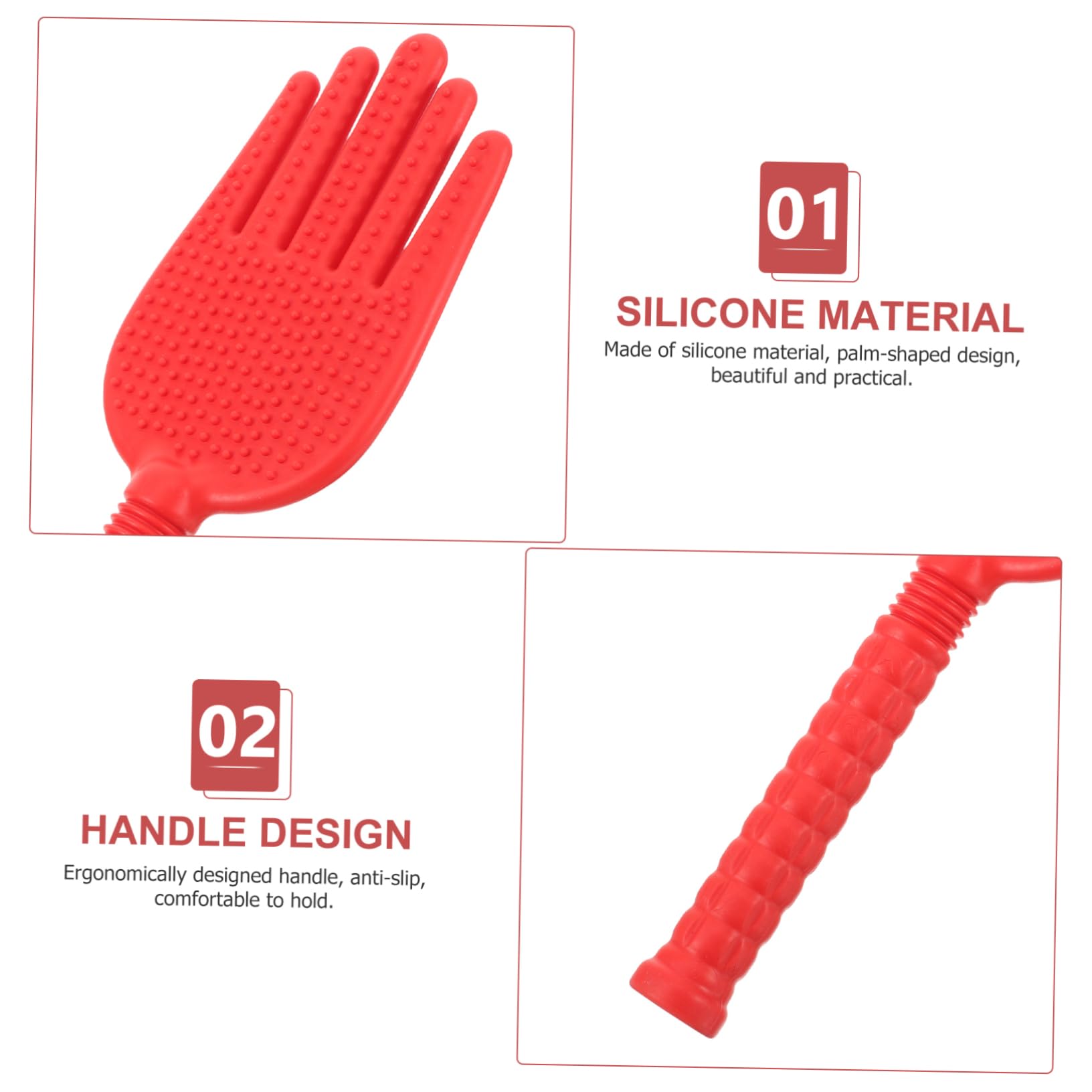 4 Pezzi Strumento di massaggio corporeo massaggiatore bob portatile mano pacca sul corpo massaggio a spalla Attrezzatura da massaggio colpetto Gel di silice rosso