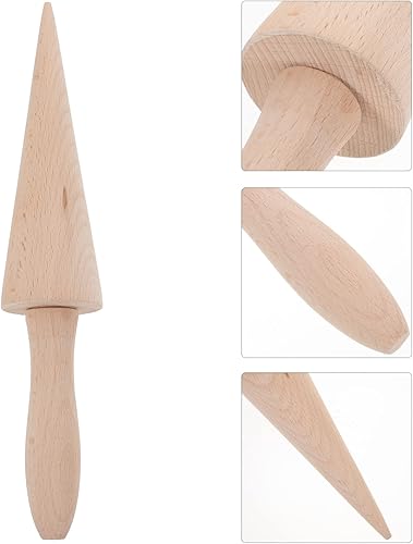 Miniatura 7 de Kichvoe Huggers Waffle Cone Roller Cream Horn Forms Wood Ice Cream Cone Mold DIY Egg Roll Mold Pizzelle Roller Krumkake Herramienta de pastelería