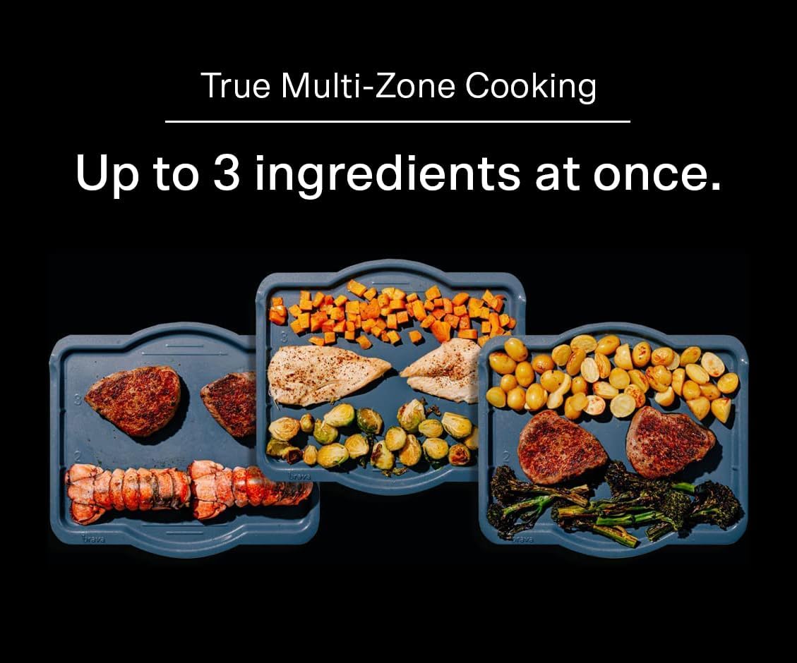 Brava Oven Starter Set: 10-in-1 Touchscreen Countertop Smart Oven, Air Fryer, 6-Slice Toaster, Slow Cooker, Reheater, Dehydrator, Rice Cooker, Healthy & User Friendly, Auto-Shut Off, Black