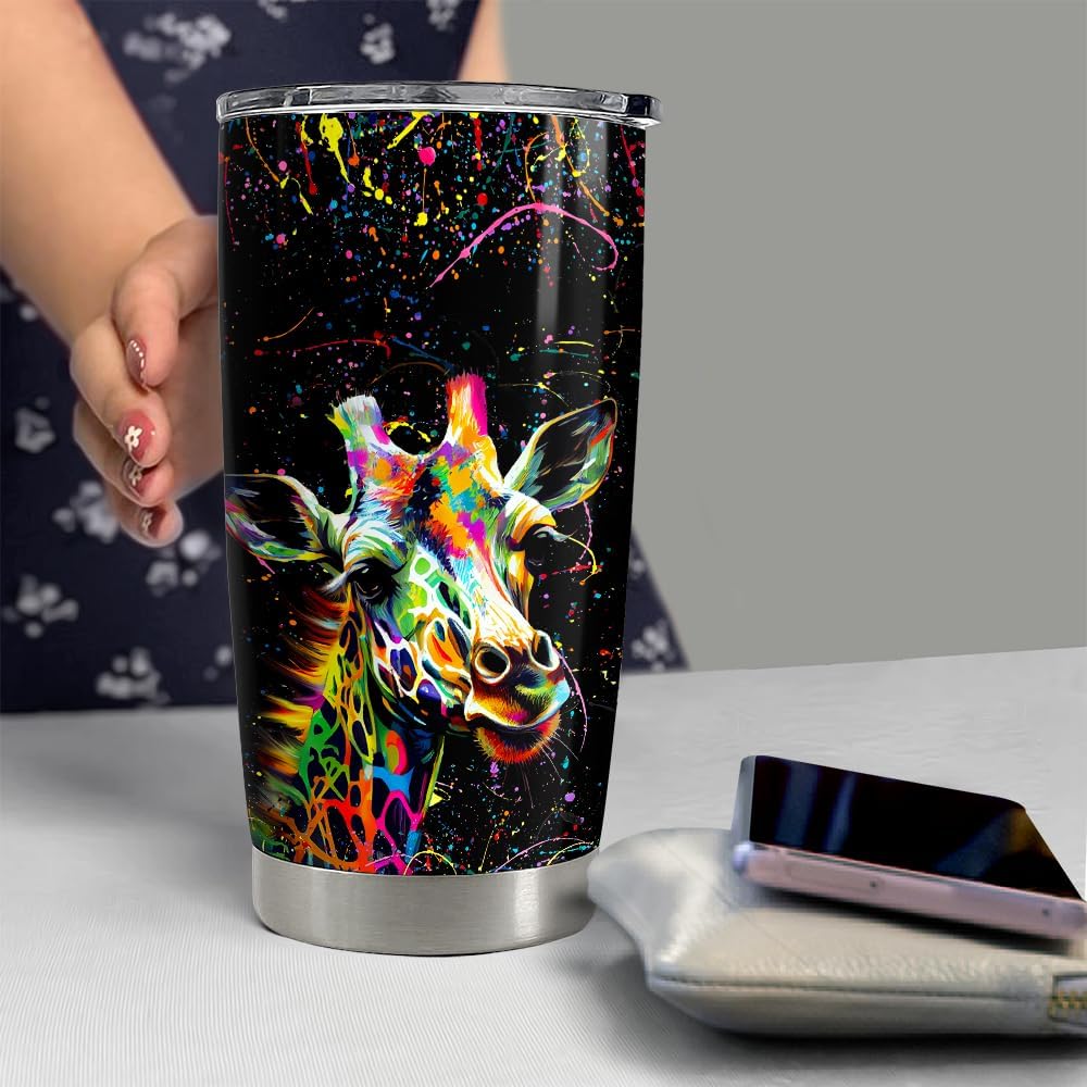 SANDJEST Giraffe Tumbler 20oz Giraffe Gifts for Women Girls Teen Stainless Steel Insulated Tumblers Coffee Travel Mug Cup Gift for Birthday Christmas - Image 6
