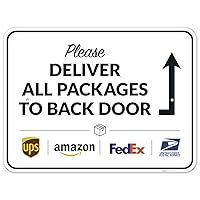 Vista 52 de Letrero de entrega del paquete, instrucciones de entrega (idioma español no garantizado), 10 x 7 pulgadas, aluminio 040 sin óxido, resistente a