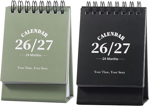 Miniatura 28 de Calendario de escritorio 2026-2027, calendario de 2 años desde enero de 2026 hasta diciembre de 2027, planificador mensual de mesa con calcomanías