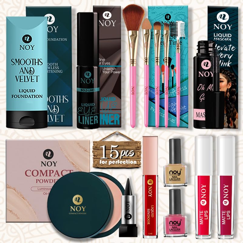 NOY All-In-One Makeup Box Full Set For Women With Foundation, Lipsticks & Eye Makeup-image-20